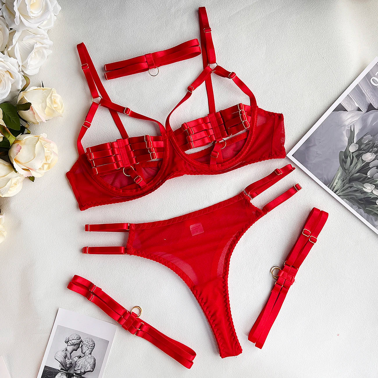Amanda | 4-delige Luxe Lingerie Set