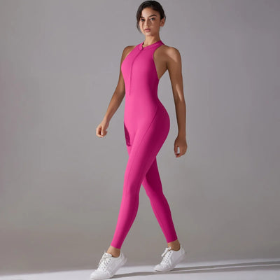 Zara | Jumpsuit met racerback en rits aan de voorkant