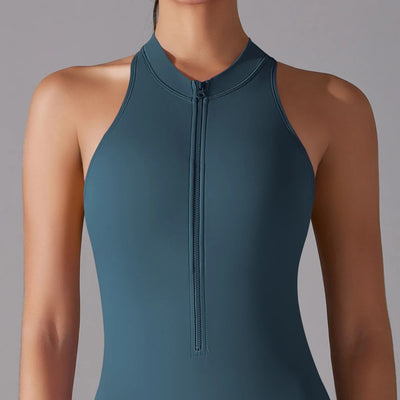Zara | Jumpsuit met racerback en rits aan de voorkant